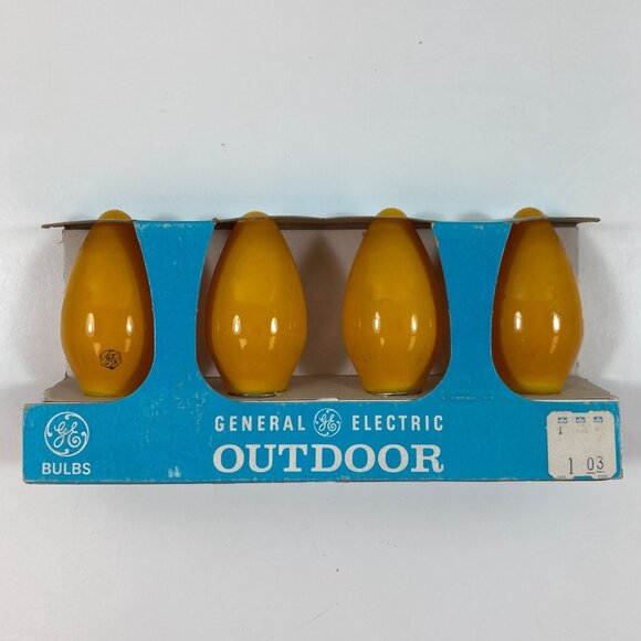 Vintage General Electric C9 Outdoor Christmas Light Bulbs Yellow Ceramic 16ct 4" - Picture 5 of 9